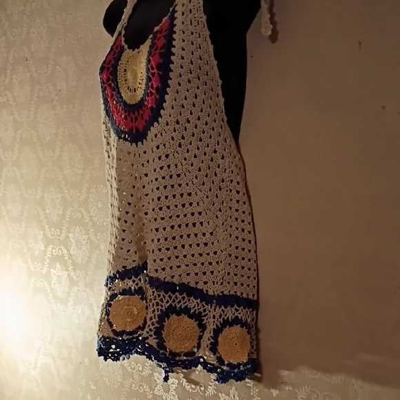 Bohemian Crochet Halter Top with Great Design. This Item Is Flawed. - Picture 3 of 9